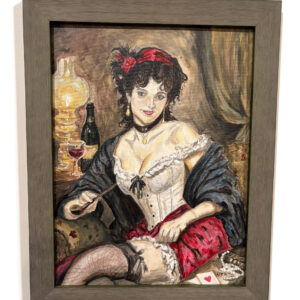 The Young Courtesan Original Hand Painted Acrylic Painting on Canvas Panel 12x16 by Alex Johnson - Fine Art by AJ